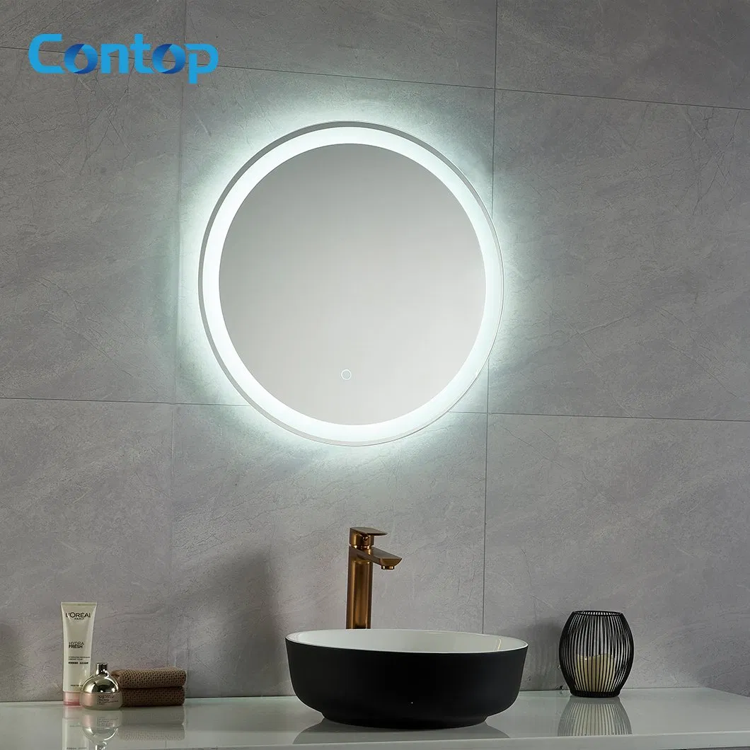 Miroir LED de salle de bains d'hôtel de vanité rectangulaire encadrée en métal de luxe standard de l'Australie d'approbation SAA